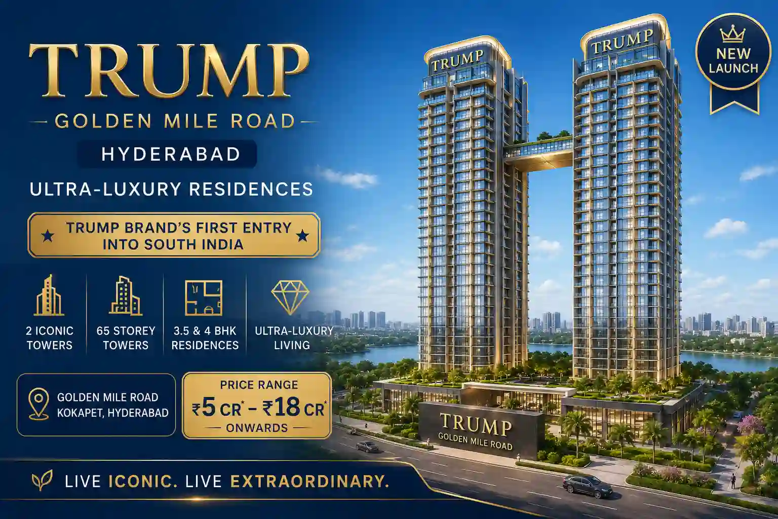 Trump Golden Mile Road luxury apartments in Kokapet Hyderabad