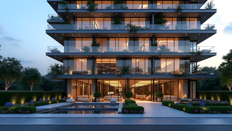 My Home Apas high-rise residential towers with open green spaces in Neopolis Kokapet